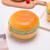 Creative Cartoon Hamburger Lunch Box Double Tier Cute Burger Bento Lunchbox Microwave Food Container Fork Tableware Set