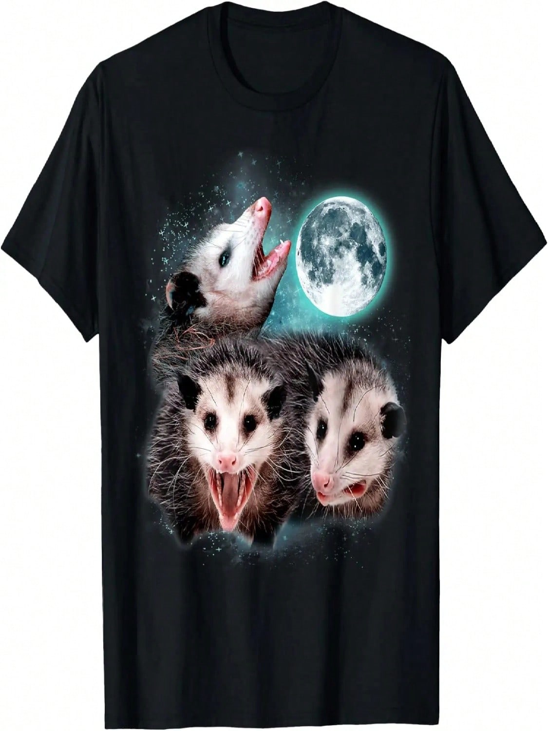 3 Opossum Moon Howling Opossum Head Funny For unisex, Wounisex T-Shirt S разноцветный