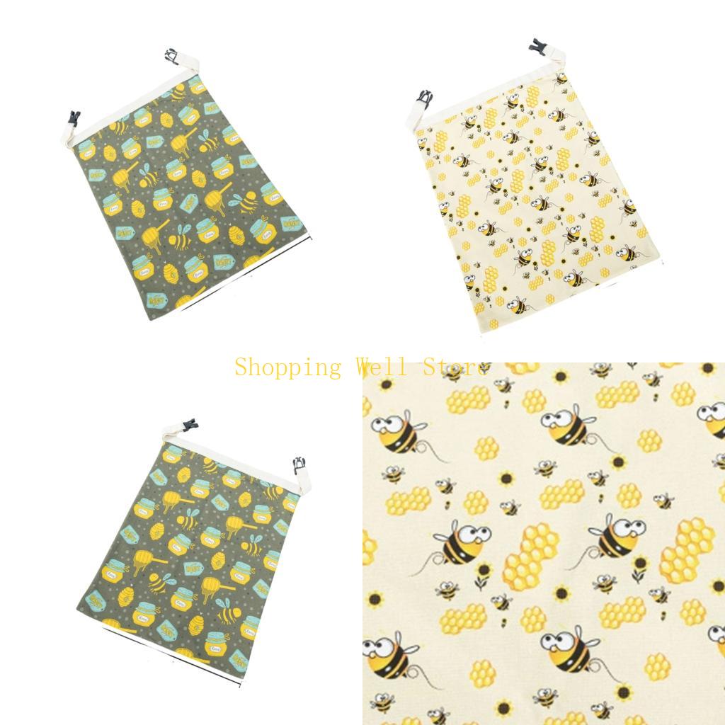 Food Safe Bees Wax Bread Container with Elastic Band Reusable Cotton Linen Bag For Homemade Sourdough Preservation