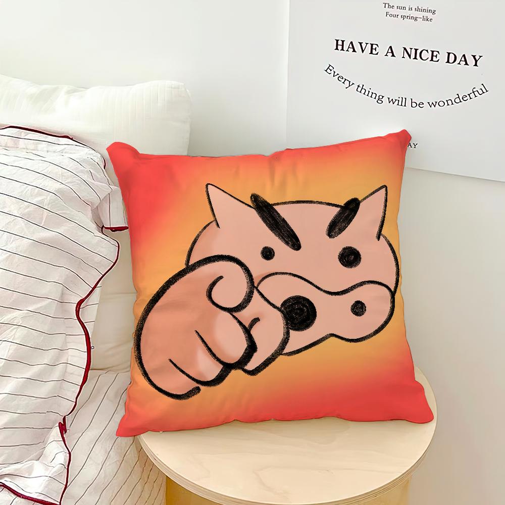 Art Cute Funny b-Buriburizaemon Cushion Cover Comfortable Soft Pillow Case for Sofa Living Room Home Decor Protective Covers