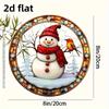 Snowman Garden Sun Catcher. 8x8 Inch Window Ornament for Country Living Room, Office or Bedroom.