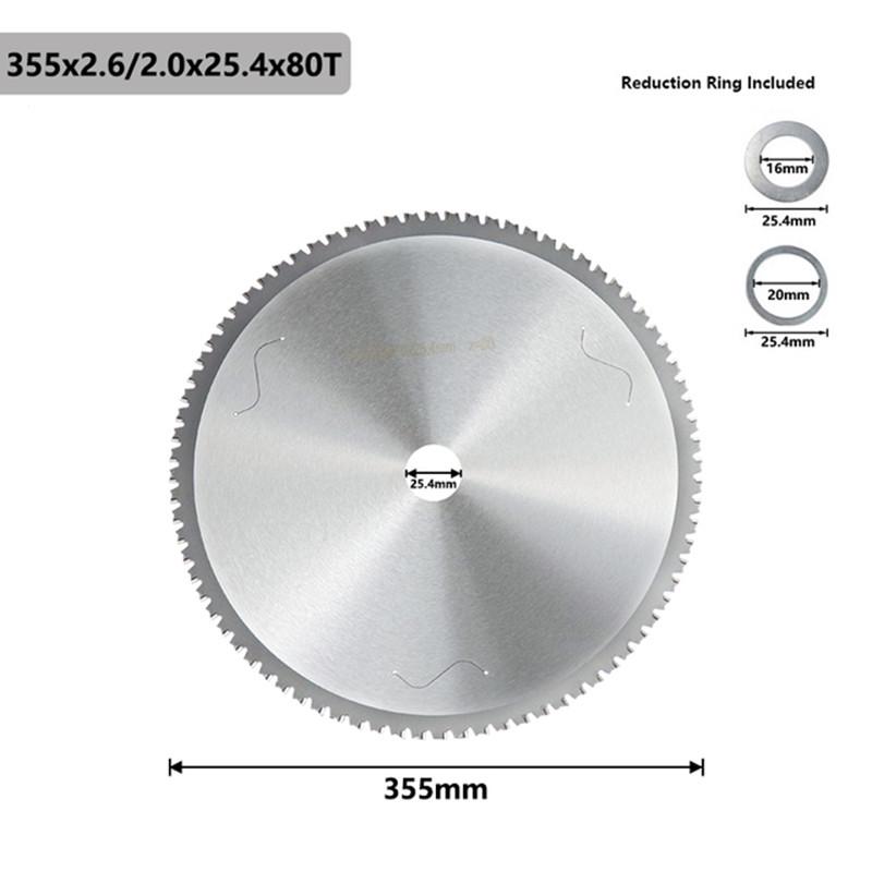 1pc Metal cutting blade disc 136/165/180/235/305/355mm carbide circular saw blade 30T-80T for steel circular metal cutting blade