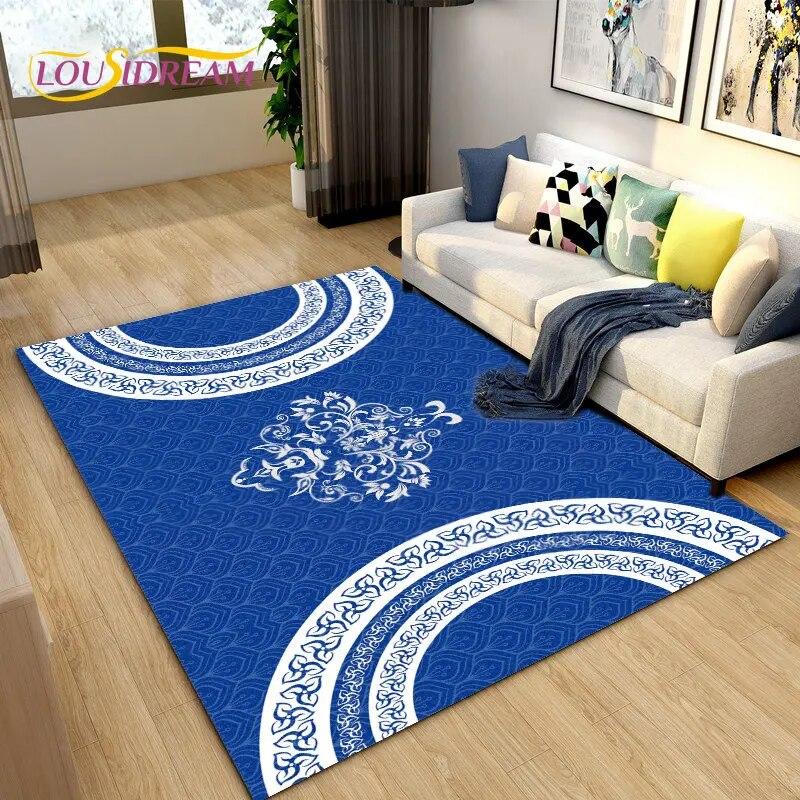 3D Classical Chinese Style Area Rug Large,Carpet Rug for Living Bedroom Sofa Doormat Decoration,Children Play Non-slip Floor Mat