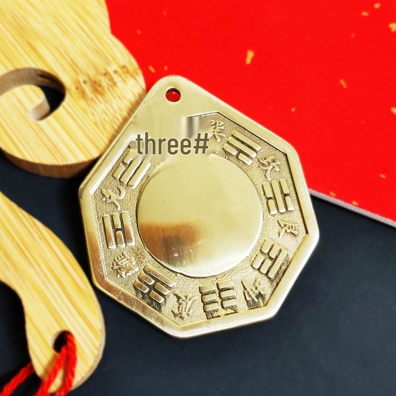 Großer Kupfer-Bagua-Konvexspiegel für Zuhause - Yin-Yang-Tai-Chi-Diagramm-Anhänger für Haustür, Balkon oder Fenster