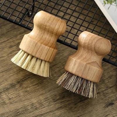 1pcs Kitchen Cleaning Brush Wooden Dish Brush with Natural Sisal and Coconut Durable Portable Eco Friendly Zero Waste