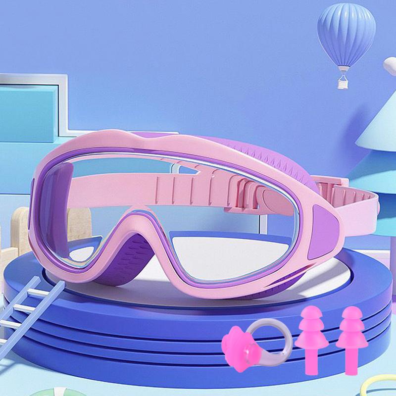 Children s swimming goggles; anti-fog and anti-ultraviolet; wide-angle swimming goggles; waterproof children s pool glasses; sui