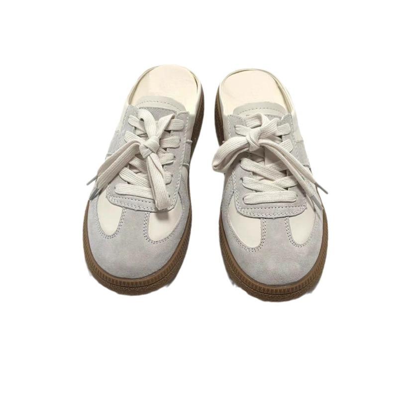 Flat-bottomed sports and leisure little white shoes summer new fashion casual half slippers round head set feet lazy shoes women