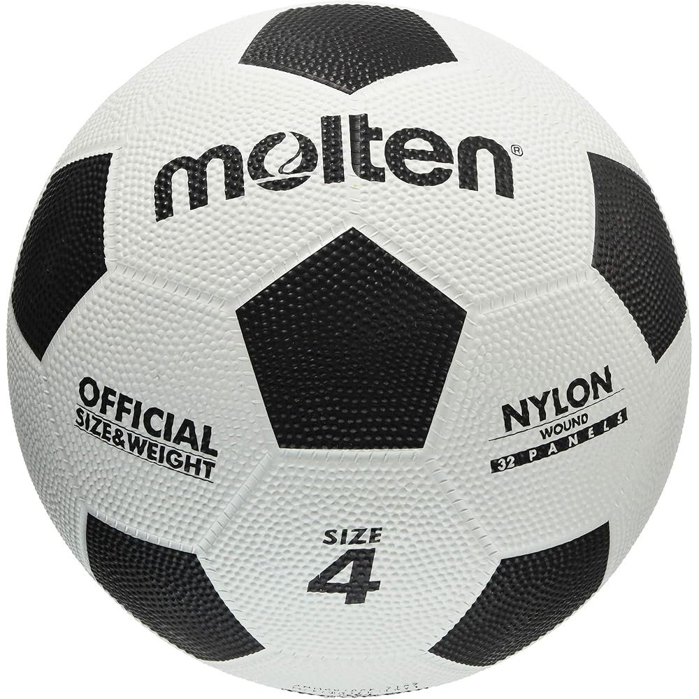 Molten Soccer Ball Size 4 Black and White Hexagonal Design Sports Equipment