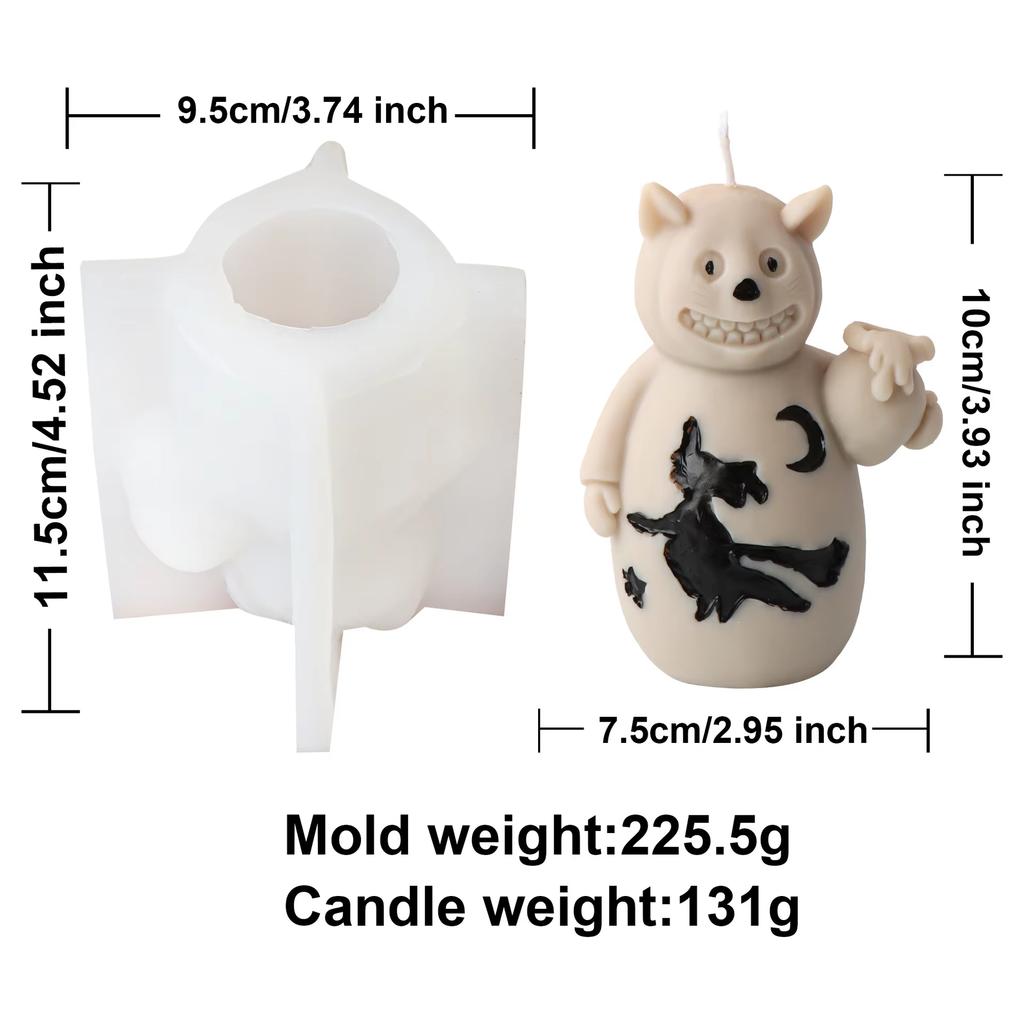 Halloween Gestapelte Kürbis Kerzenform DIY Handgemacht Böser Kürbis Totenkopf Pflanze Harz Gipsform Handwerk Party Dekoration