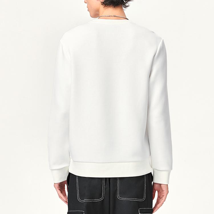 FILA Embroidered Logo Casual Knit Pullover Sweatshirt Men sweatshirt Standard-White F11M148203FWT