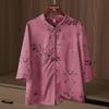 Damen Besticktes Rundhals 3/4-Ärmel Shirt