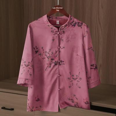 Women's Embroidered Round Neck 3/4 Sleeve Shirt