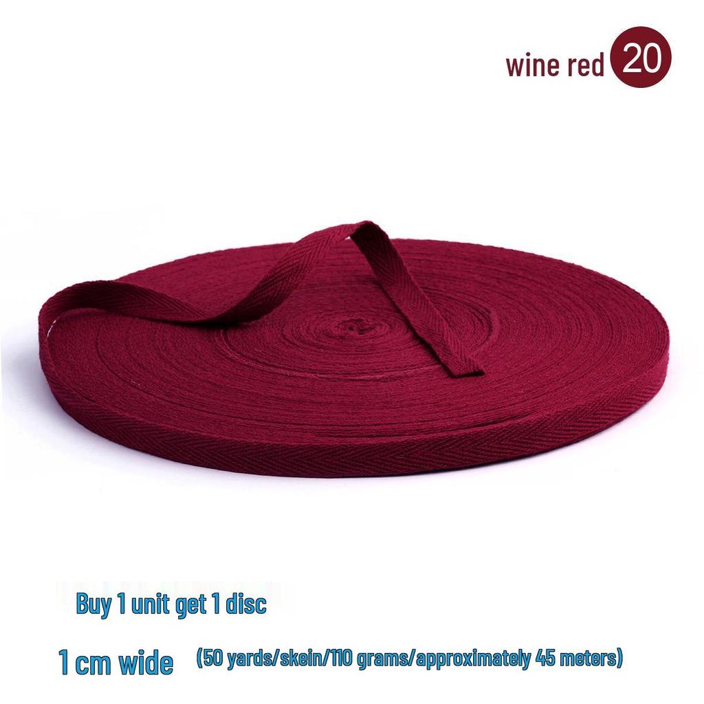 1cm Red-Purple Cotton Herringbone Tape: Festive Piping & Full-Edge Webbing