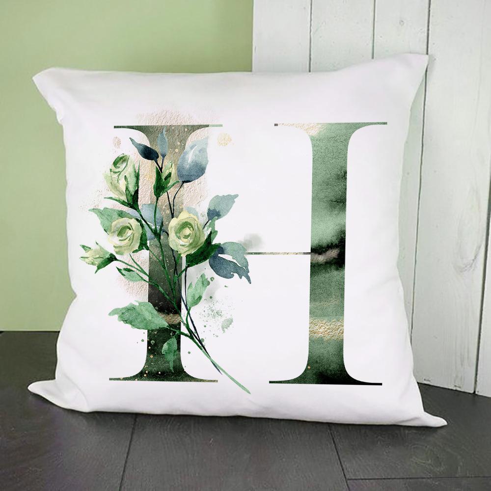 Green Alphabet A B C Printing Pillow Cases Fashion English Letter Home Sofa Living Room Car Decorative Pillowcase Cushion Cover