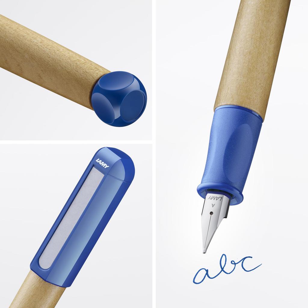 LAMY abc Fountain Blue Easy to use even for children learning to write for the first Ergonomic grip and polished steel Size Made from durable maple