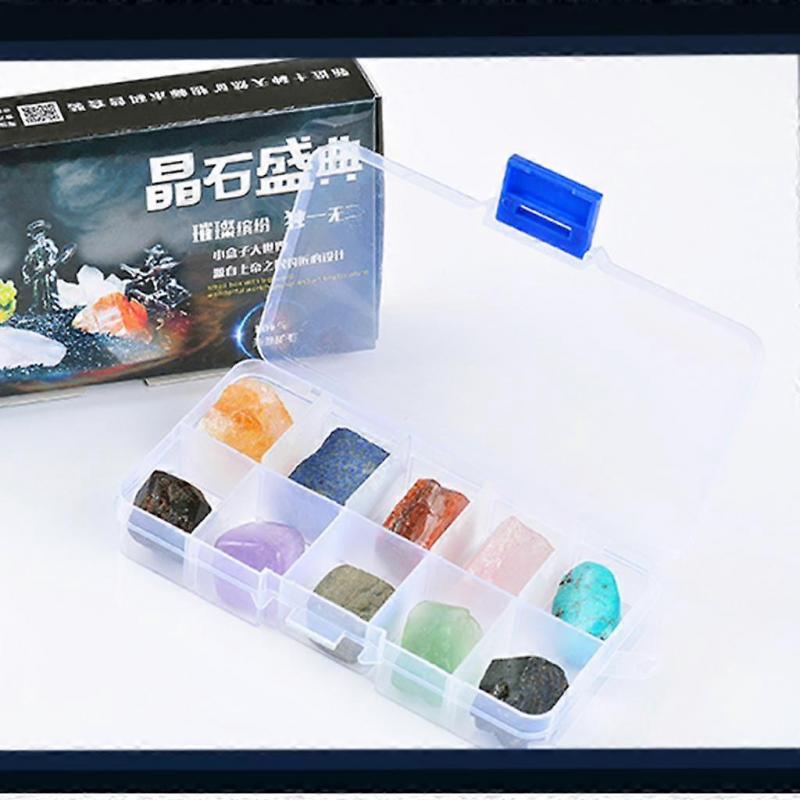 Rock & Mineral Collection Geology Science Kit Earth Sciences Educational - Box Of 10 Pieces Quartz Crystal Specimens #A