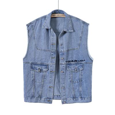 Dámská volná středně dlouhá džínová vesta Tooling Jacket Plus size vesta Trend Vest Coat