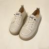First Layer Cowhide Little White Shoes Women's Casual Soft-soled Hole Shoes Versatile Comfortable Non-slip Breathable Pregnant Women Flat Sandals