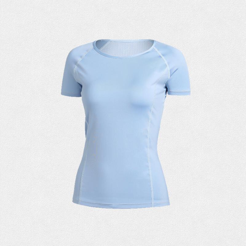 Women Yoga Top Seamless Fitness Tshirt Short Sleeve Sport Shirt Gym Running Active Wear Workout Clothes Breathable Quick Dry Comfortable Femme