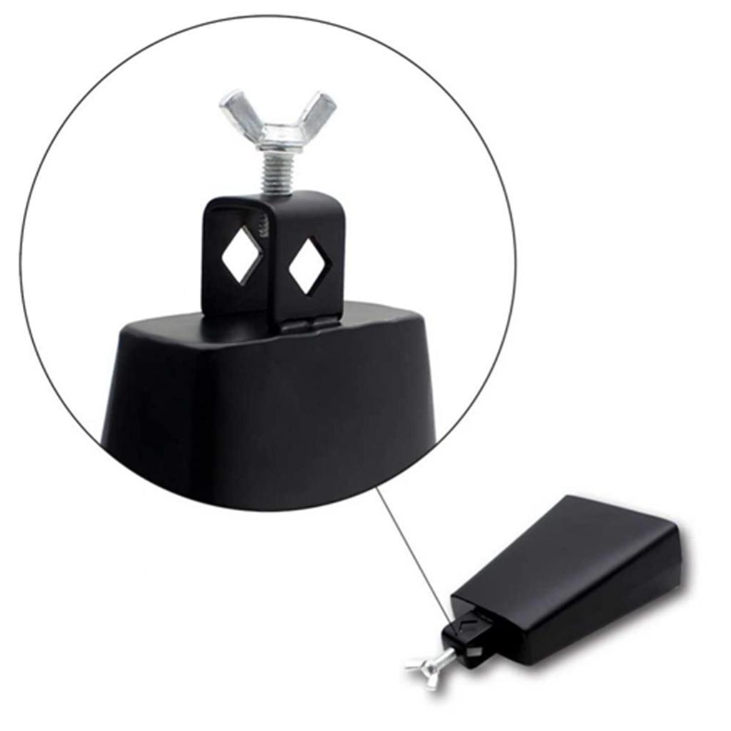 Durable 6-inch Metal Cowbell Percussion Drum Block with Sticks, Easy To Store and Carry, Percussion Accessory