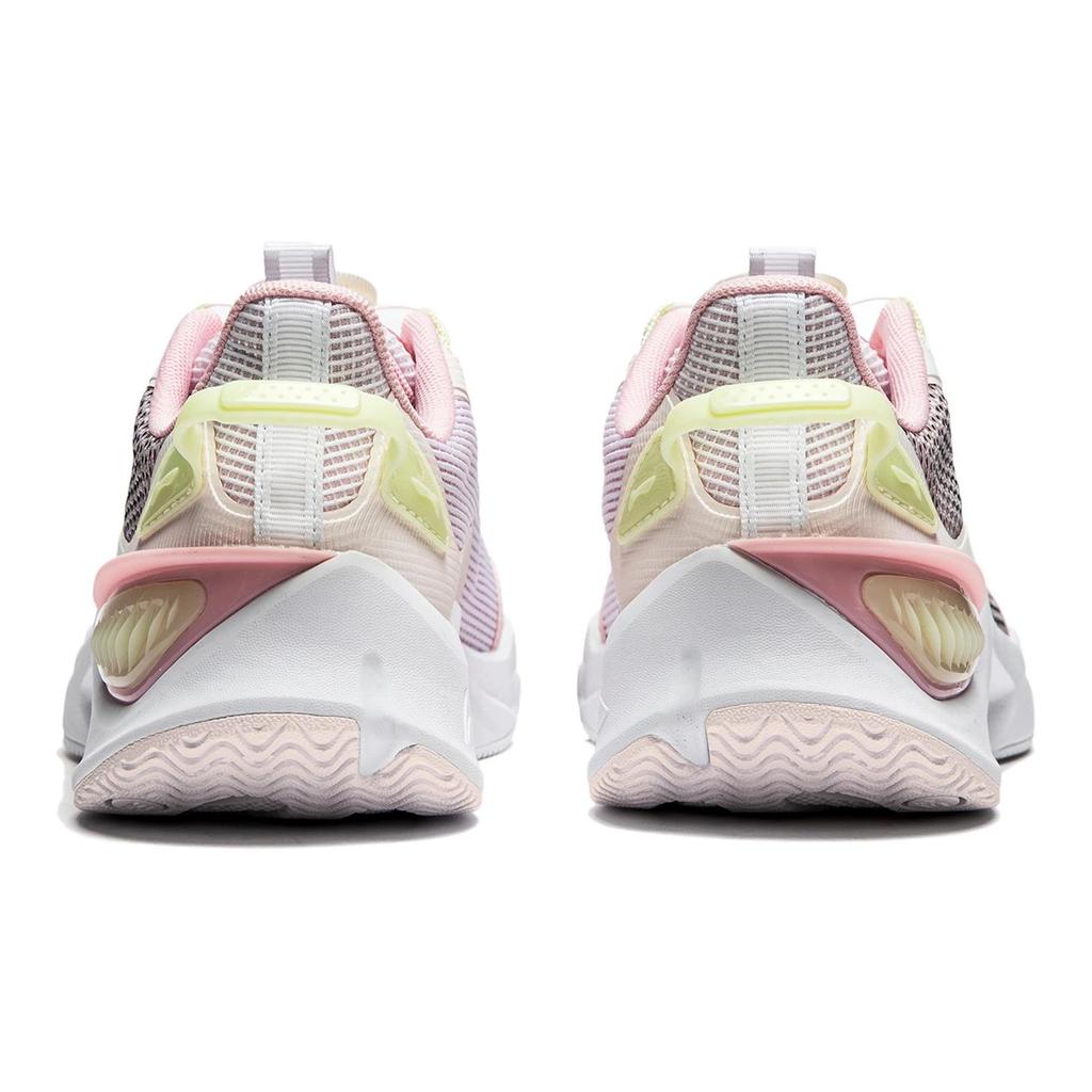 Li Ning Kids Qiang Yue V2 Knob Shock Absorption Wear Resistant Low Top Casual Shoes Kids Casual Shoes White Pink YKCU046-4