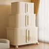 Foldable Sliding Door Cabinet with Wheels - Multi-layer Organizer for Baby Wardrobe or Snack Storage