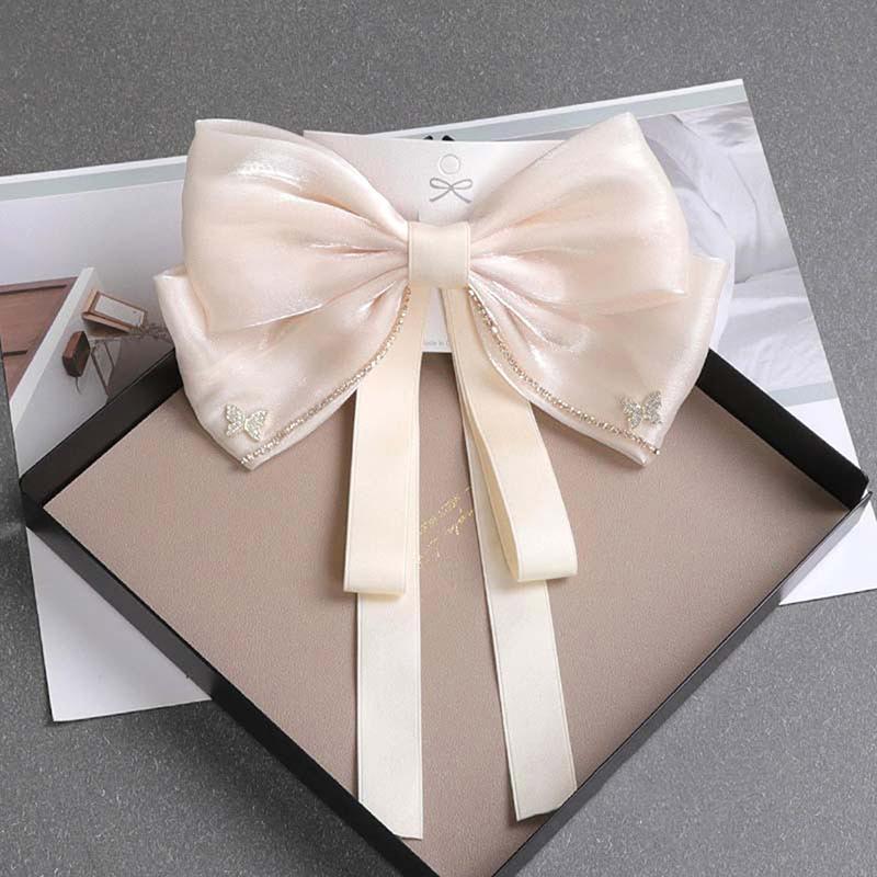 Bow Ribbon Barrette For Women Girls Simple Bow Hairpins Wedding Hair Accessories Elegant Temperament Hair Clips Gifts