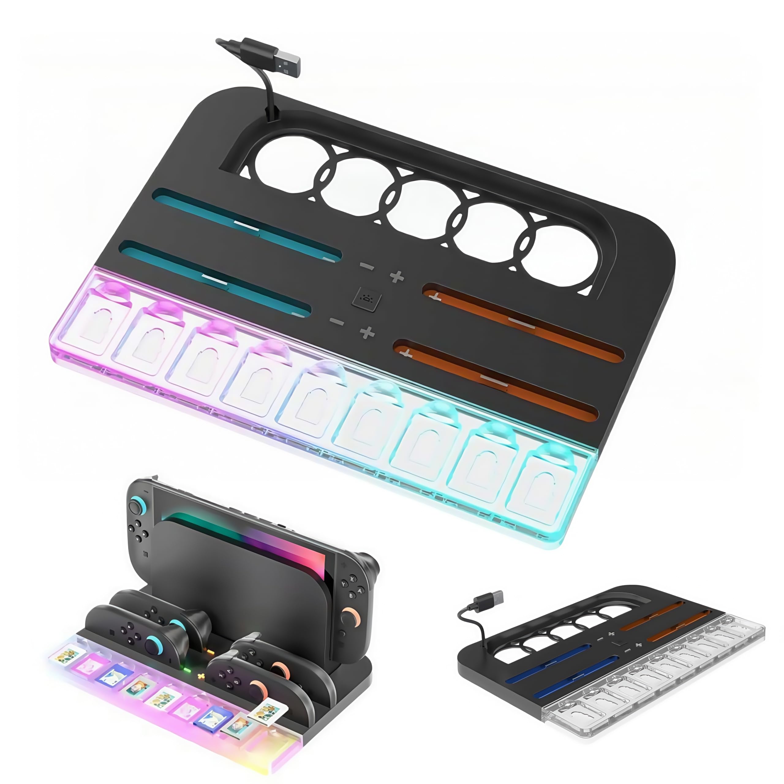 

Charging Dock for Switch This hard charging dock for controllers is a controller charging holder that can simultaneously store up to nine game cards