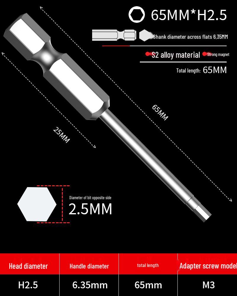 Hexagonal Driver Bit Extension for Screwdriver and Drill