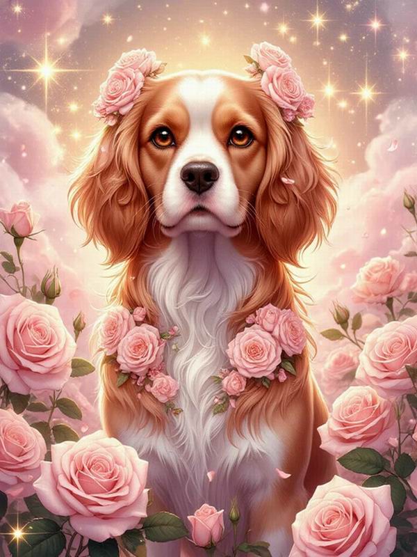 Cute Dog Flower Diamond Painting New Collection 2026 Pet Animals Diy Full Square Round Drill Rhinestone Embroidery Mosaic Cross Stitch Kits