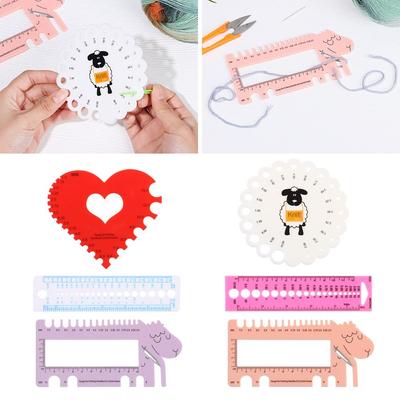 Regla Medidora Múltiple Cabeza de Oveja Corazón de Amor Para Agujas de Tejer Herramienta Regla Ganchillos