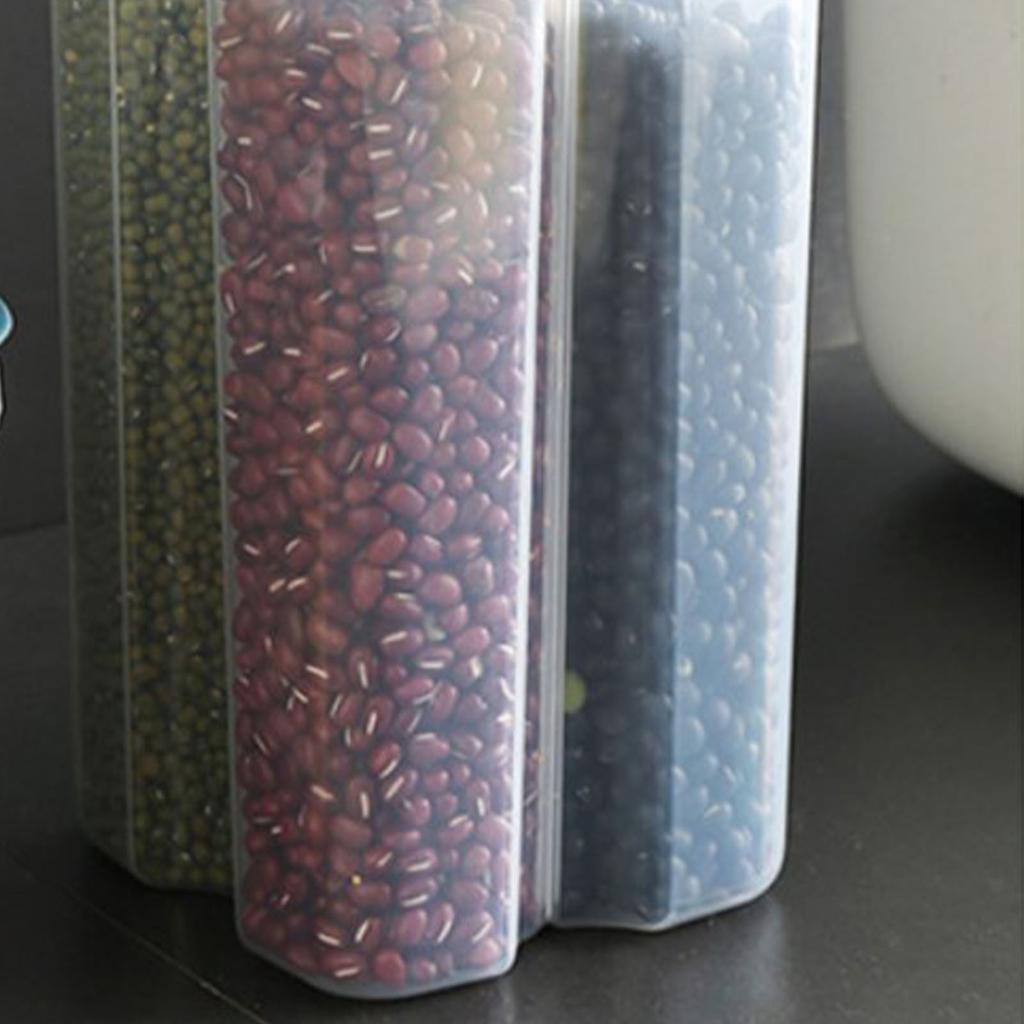 Food Storage Container 4 Compartment Multifunctional Perfect Sealing Space Saving Safe Cereal Dispenser for Kitchen