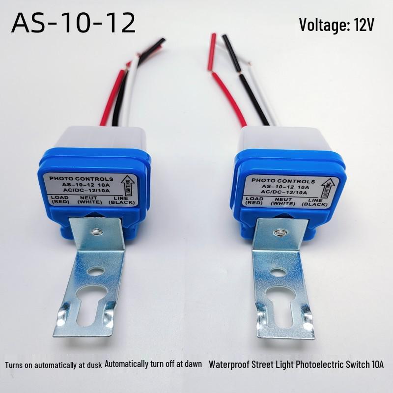 

Водонепроницаемый автоматический датчик-выключатель уличного освещения AS-10, 12 В, фоточувствительный контроль освещения