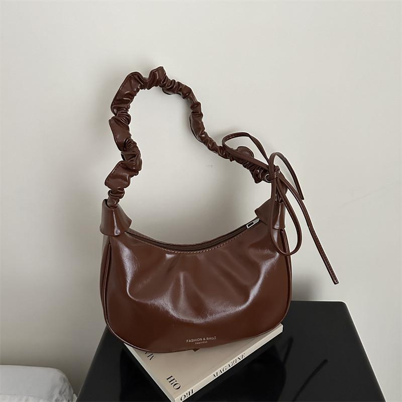 Minimalist Pu Underarm Purse With Zip Closure For Women Street Fashion Accessories