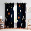 Halloween Dark Big Hand Skull Bat 3D Curtains 2 Panel Living Room Bedroom Balcony Window Decorative Curtains