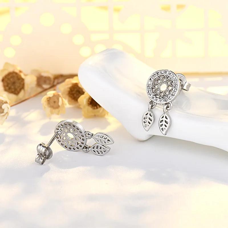 Simple Female Earrings  SIlver Needle Dream Catcher Small Earrings For Women Long Tassel Wedding Ear Statement  Gift