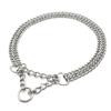Dog Training Chain Pet Choke Collar Double Row Metal Chain Stainless Steel Slip Collar P Chain for Large Dogs Pitbull
