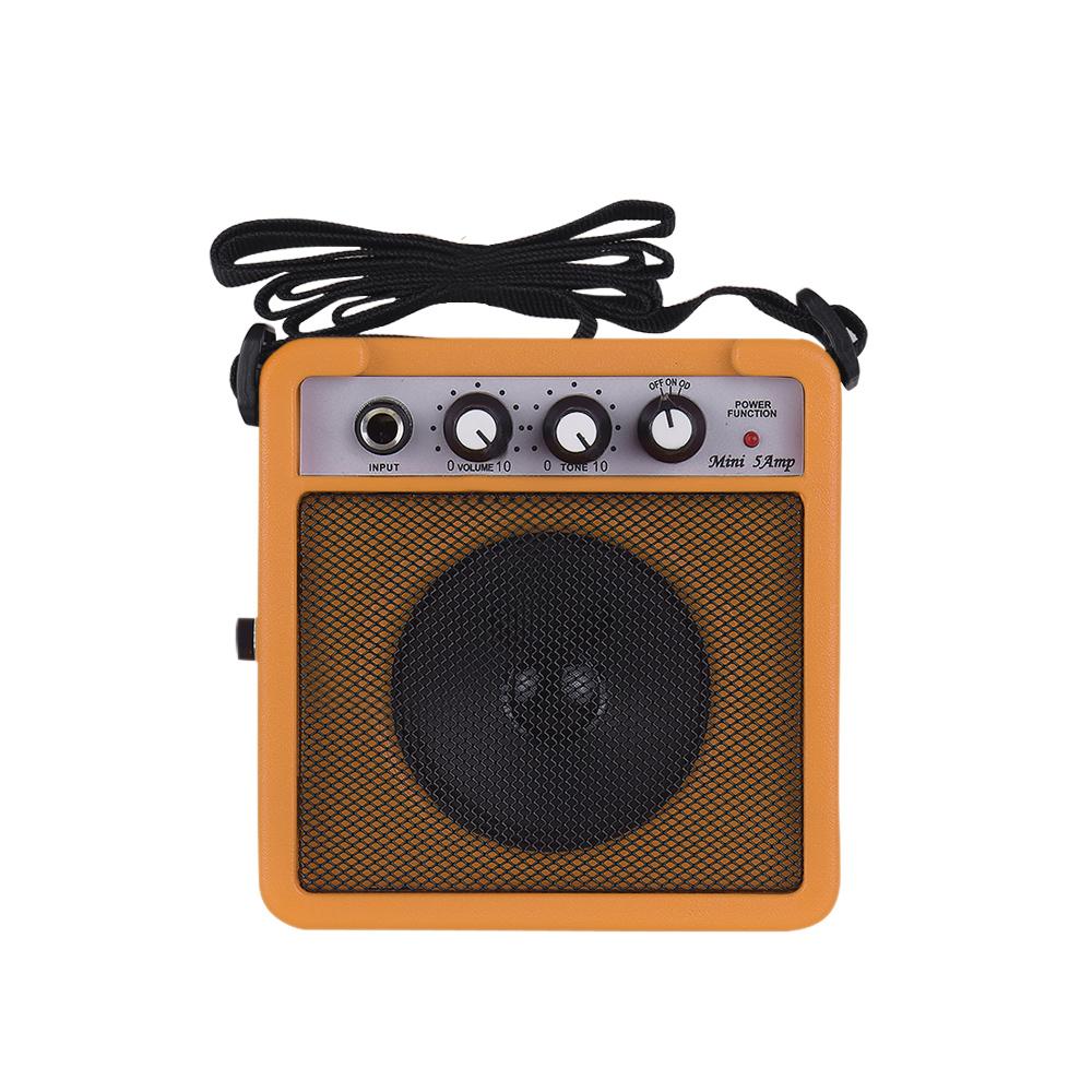3,5 mm ve 6,35 mm Girişli 5 W Mini Gitar Amfisi Amp Hoparlörü 1/4 İnç Çıkış Ses Tonu Ayarını Destekler Overdrive