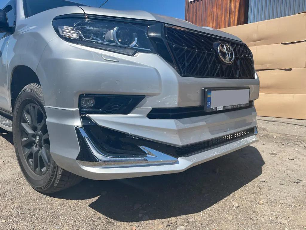 Front Bumper Cover Modelista V3-LED (2017-) White Color for Toyota Land Cruiser Prado 150