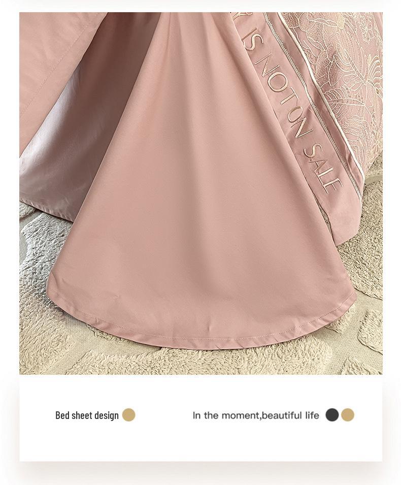 Luxury Embroidered Cotton Bedding Set: Breathable Hotel-Style Duvet Cover & Bed Sheets