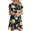 Dresses For Women Summer Plus Size Women Summer Casual Short Sleeve Floral Print Crew Neck Loose Dress Vestido Mujer Elegante