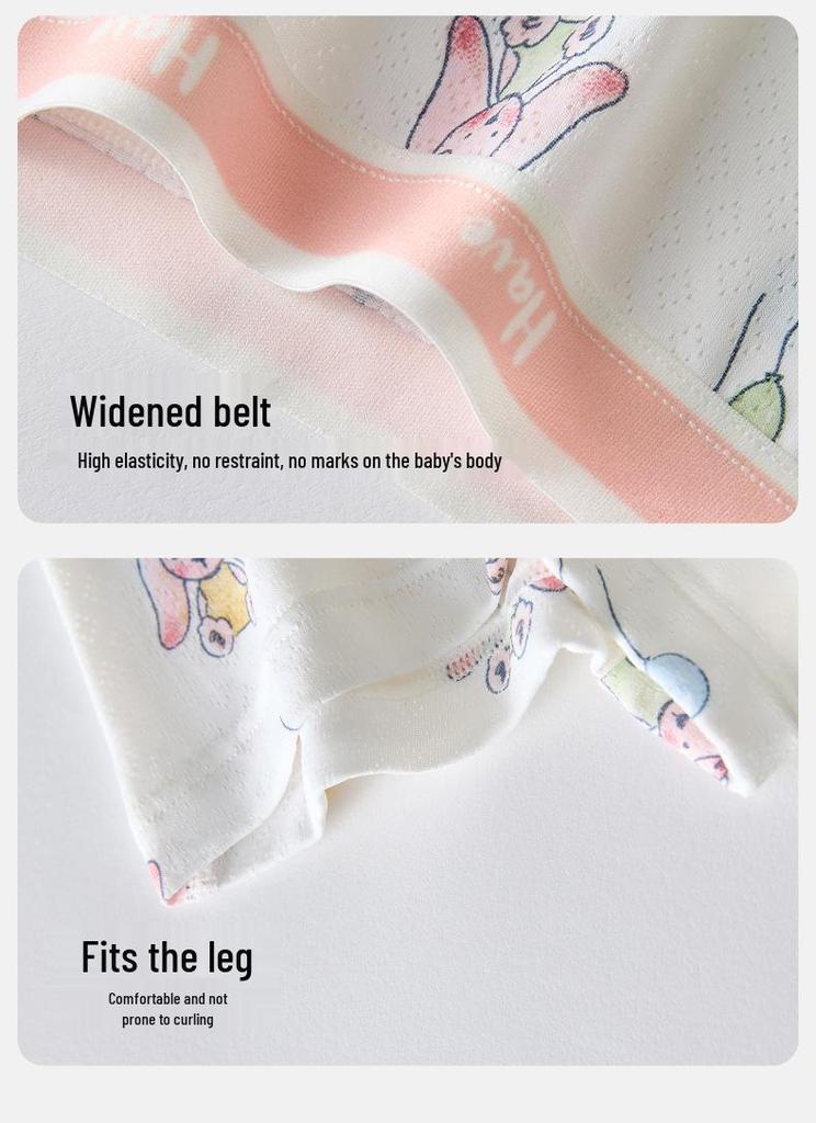 Ice Silk Mid-Waist Boxer Briefs for 6-Year-Old Girls - No Wedgies, Summer Thin
