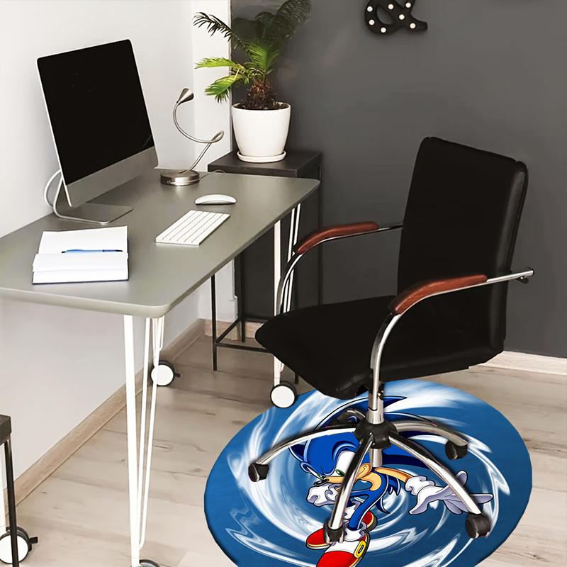 

1pc Sonic the Hedgehog Speed Spin Round carpet, Made of Polyester,Perfect for Decorating Office Chairs, Living Rooms,fplt078 80cm by 80cm