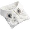 Women for Rhinestone Lace Embroidery Shirt False Collar Detachable Fake Necklace