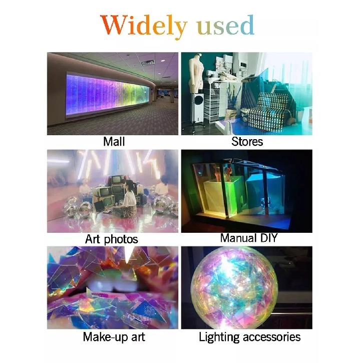 Chameleon Dichroic Building Glass Window Tint UV Cut Colorful Decorative Window Film for Mall Office Self Adhesive Stained Glass