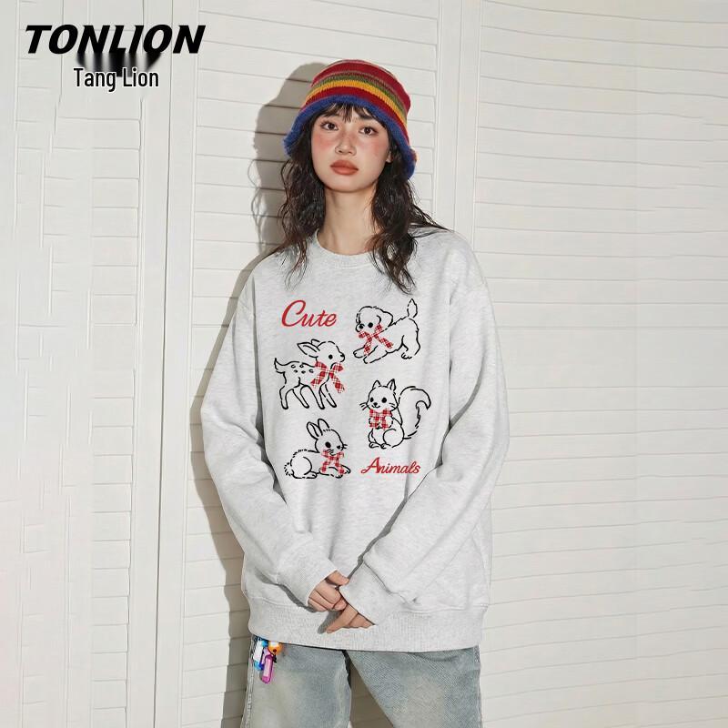 TonLion Women's Round Neck Long Sleeve Sweatshirt