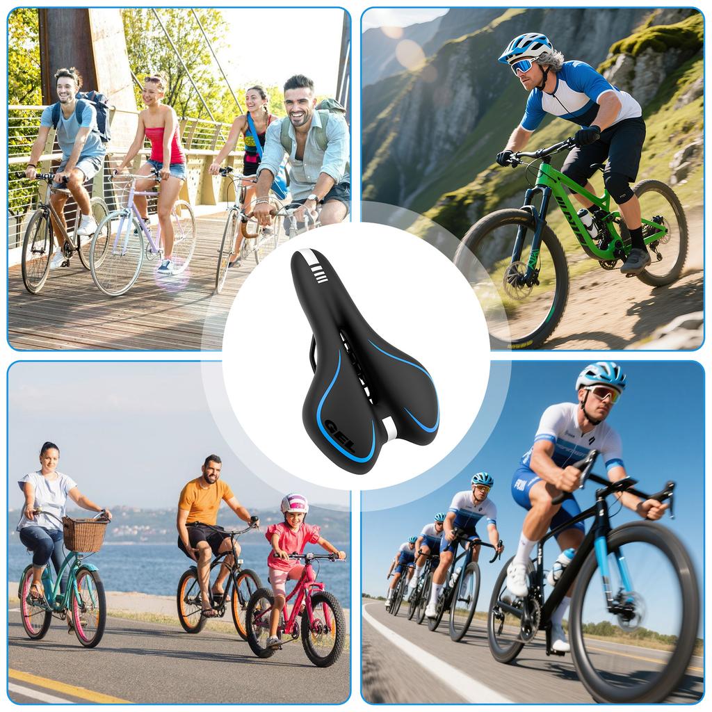 Gel Bike Seat Bicycle Saddle Waterproof Bicycle Seat Comfortable Soft Cushion for Mountain Bike Accessories