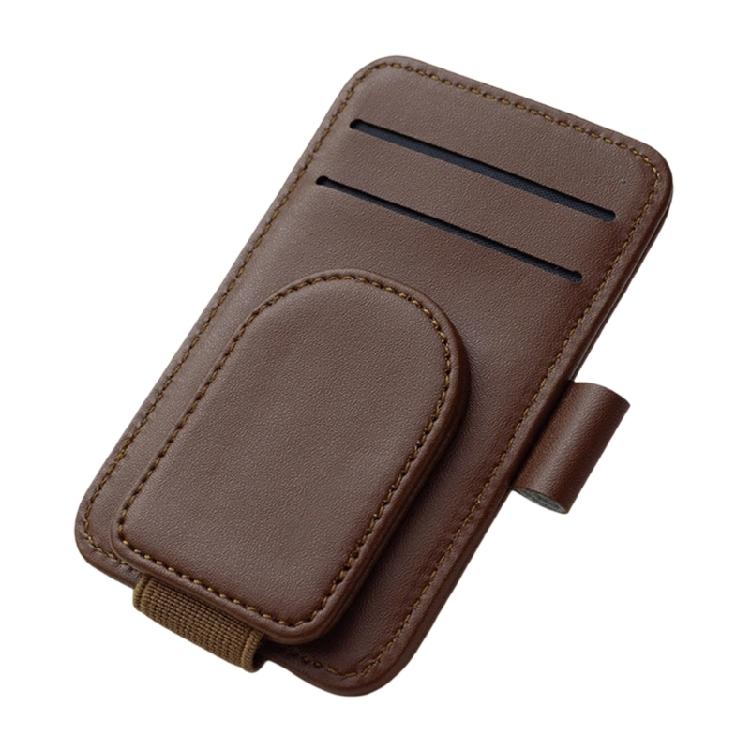 Magnetic Leather Storage Clip Auto Interior Accessory Car Glasses Holder Card Clip Universal Eyeglass Hanger for Visors