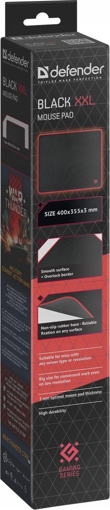 Defender Gaming BLACK Mousepad 400x355x3mm