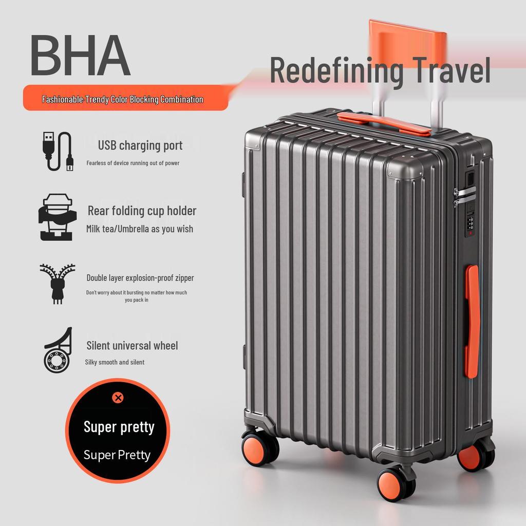 28-Inch Sturdy, Large Capacity, Multifunctional Travel Suitcase with Explosion-Proof Double Layer